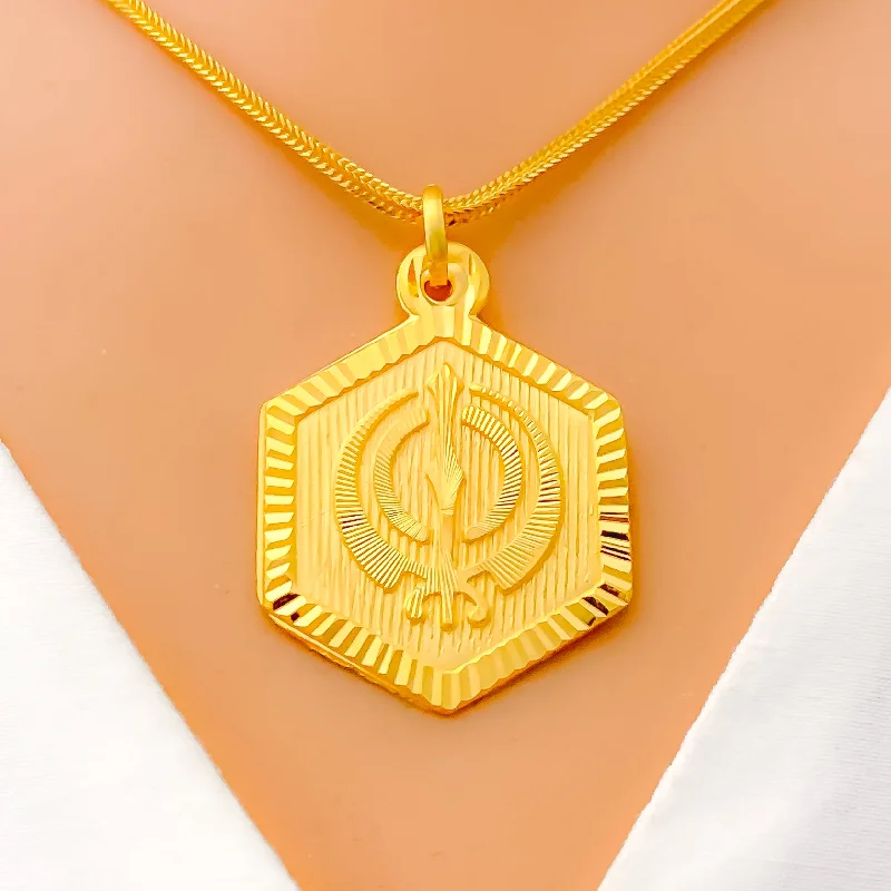 Fancy Khanda 22k Gold Pendant