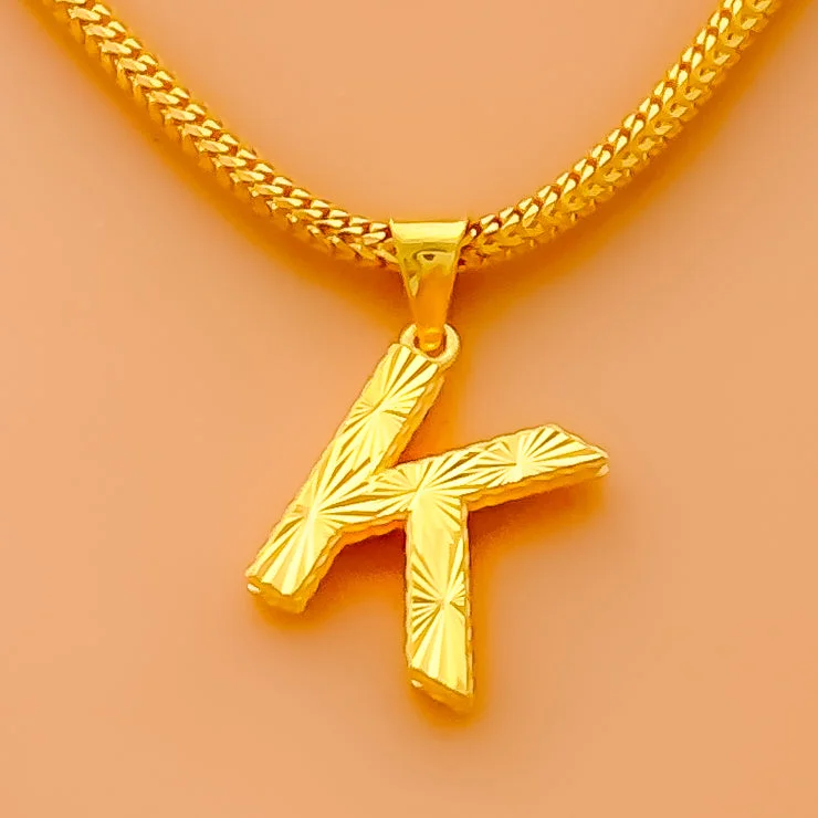 Dainty Fashionable 22k Gold Letter Pendant