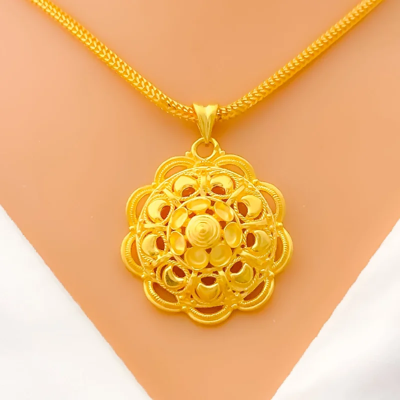 Decadent Fancy 22k Gold Pendant