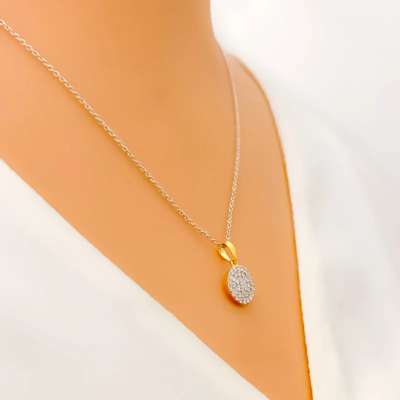 Posh Round Diamond + 18k Gold Pendant