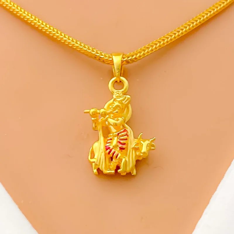 Vibrant Fascinating 22k Gold Kanha Pendant