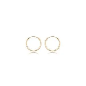 14K Yellow Gold 1.5X12mm Endless Hoop Earrings