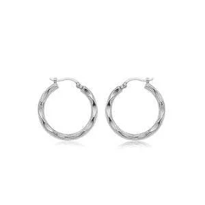 14K White Gold Sm. Fancy Shell Earrings