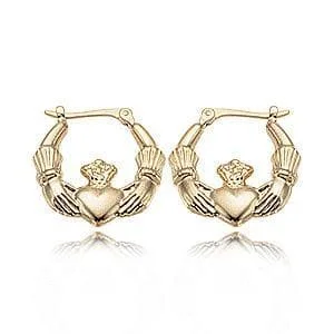 14K Yellow Gold Sm. Claddagh Sd Earrings