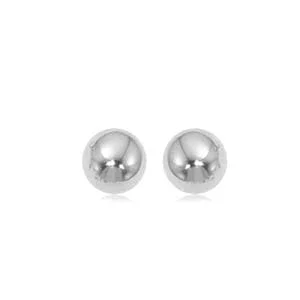 14K White Gold 6mm Ball Earrings