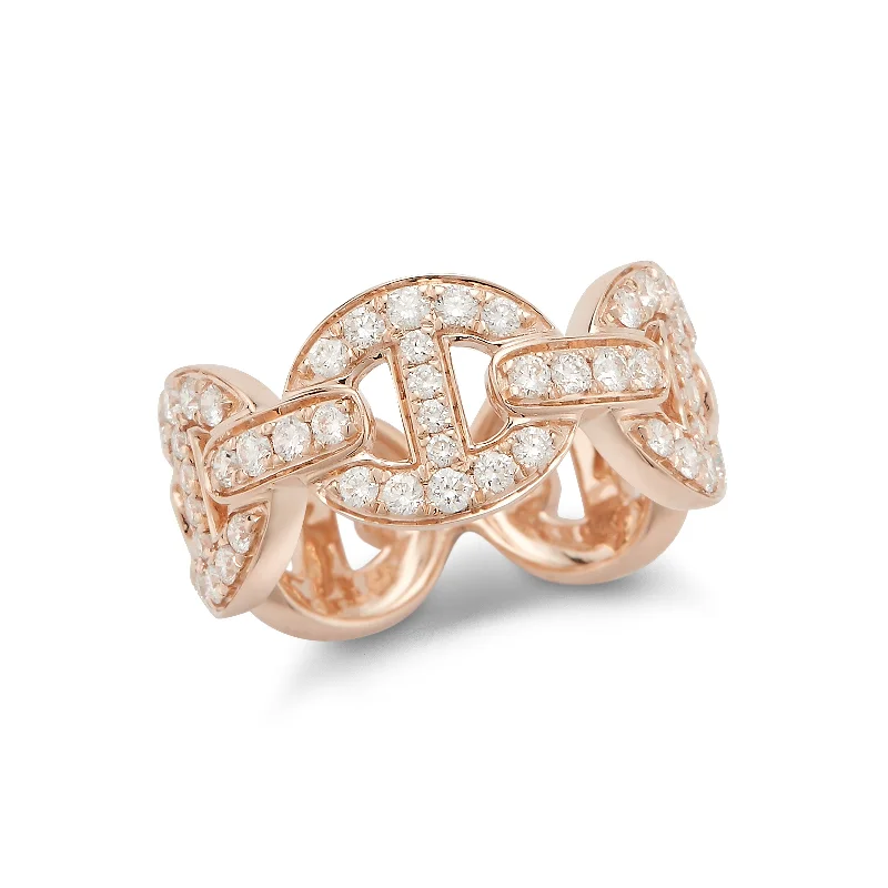 All Diamond Anchor link Ring