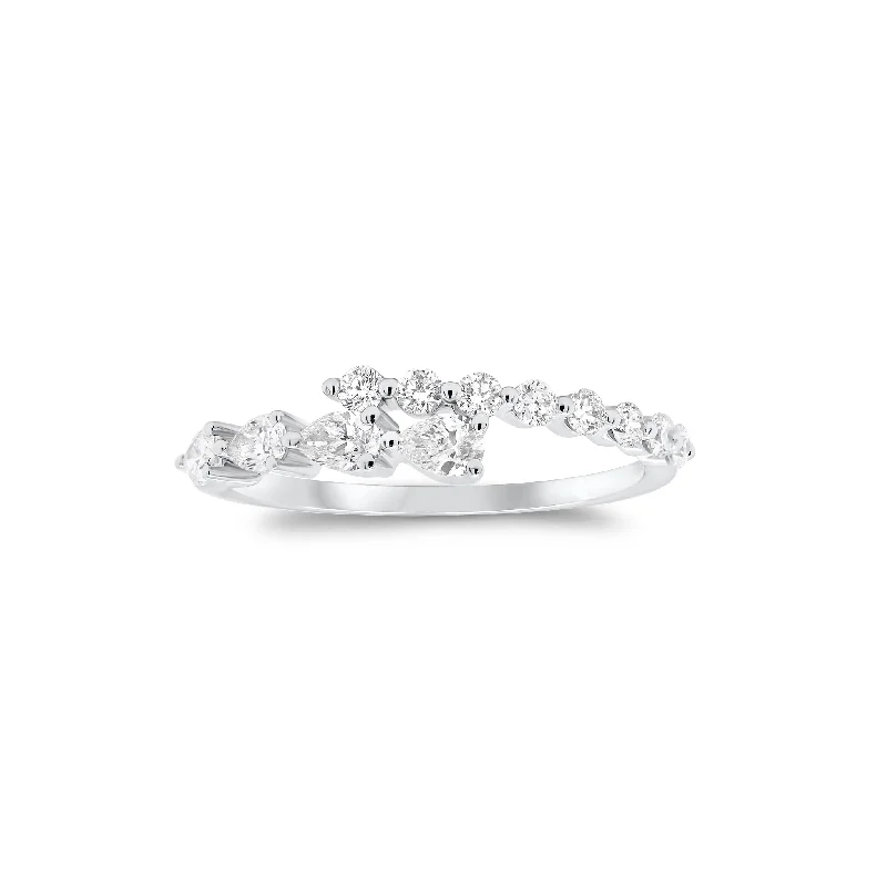 Pear-Shaped Diamond Open Wrap Ring