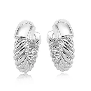 Sterling Silver Twist Hoop Earrings