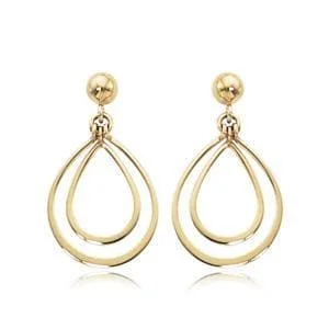 14K Yellow Gold Sm. Dbl Pearshaped Drops Earrings