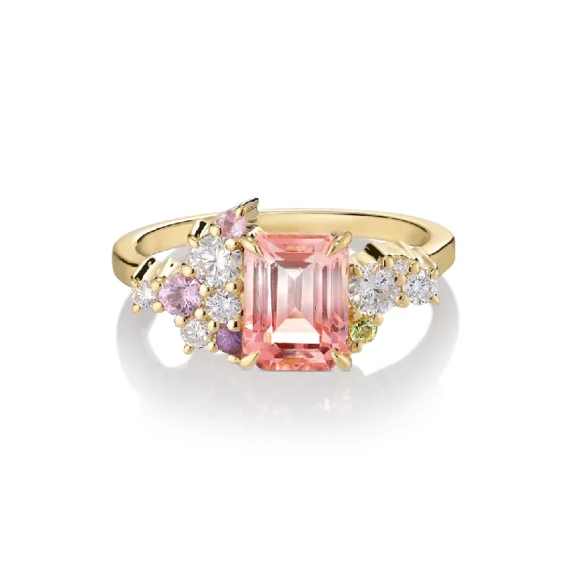 Varnaya 18K Gold Ring w. Tourmaline, Diamonds & Sapphire