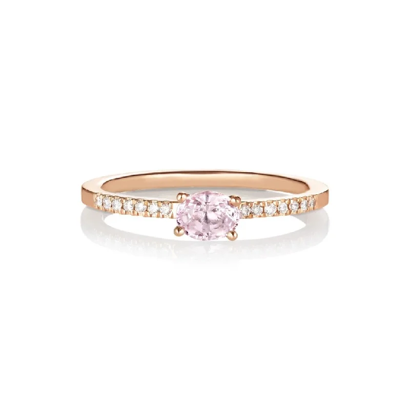 Hima Ladaru 18K Rosegold Ring w. Diamonds & Sapphire