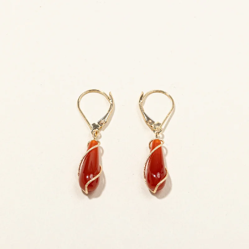 braided gold chain bracelet Carnelian Drop Earrings | 8.00ctw |