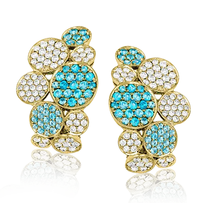 Color Earring in 18k Gold with Diamonds