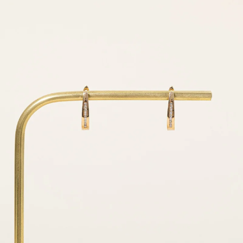 vintage-inspired gold locket Diamond Huggie Earrings | 0.13ctw |