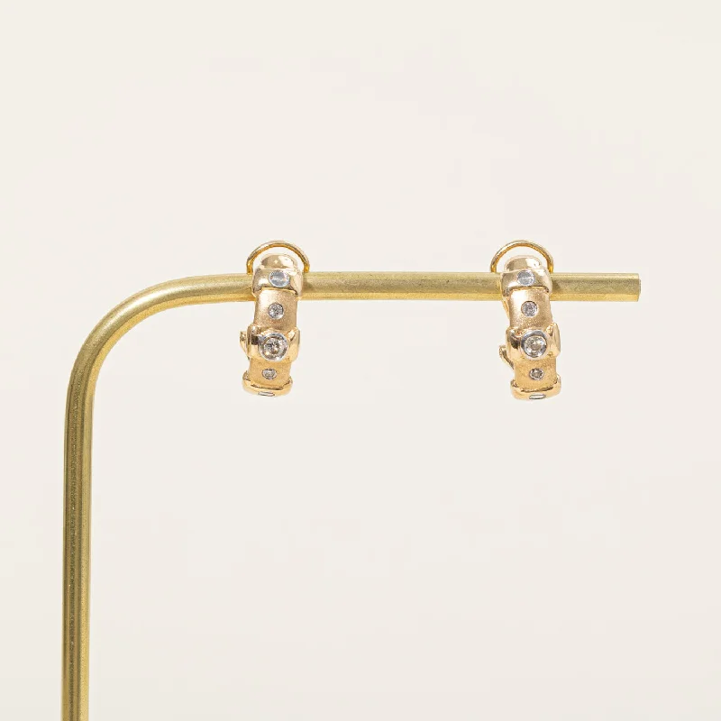 boho macrame bead anklet Diamond Half Huggie Earrings | 0.23ctw |