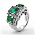 Estate 2.5 Emerald color Emerald Cubic Zirconia Cz Ring