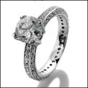 Eternity 1.5 Ct . Round Brilliant 4 Prong Eternity Pave Shank Cubic Zirconia Cz Ring