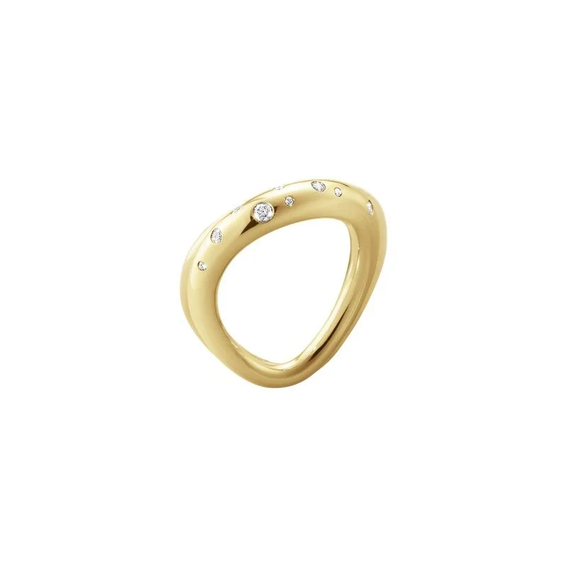 gothic skull ring for men Offspring 18K Gold Ring w. Diamonds 0.14 ct
