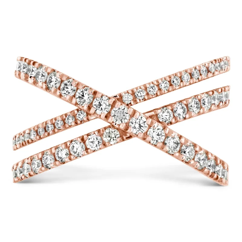 Hearts On Fire Round Diamonds Half Anniversary Fashion Ring in 18K Rose Gold (.70ctw)