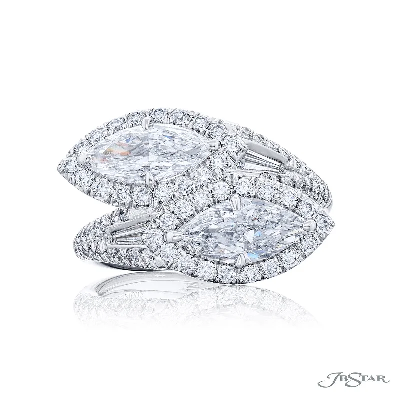 handcrafted gemstone drop earrings JB Star Marquise Diamond Bypass Fashion Ring in Platinum (2.21ctw)