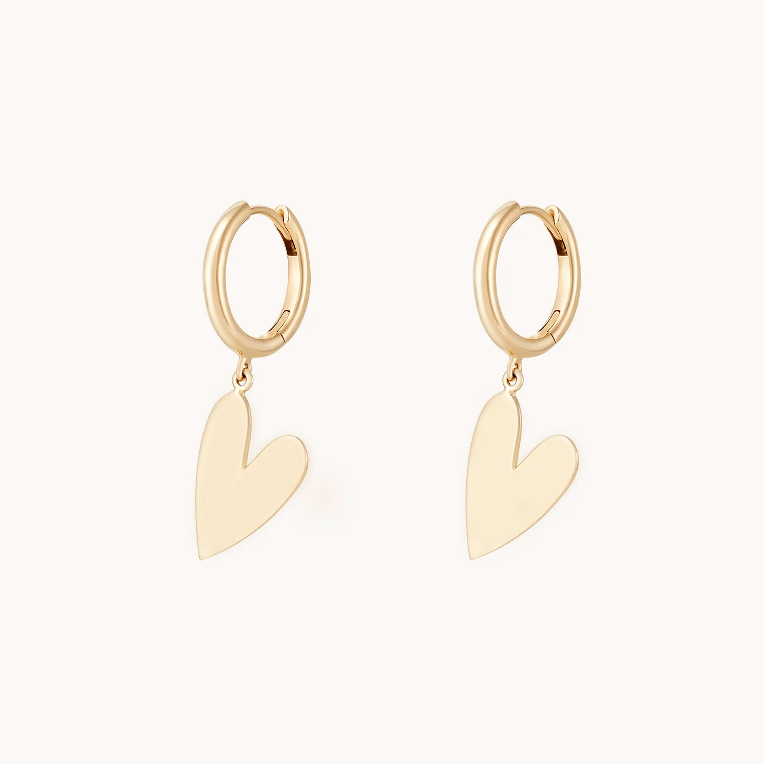 rose gold ring with diamonds lovely heart sway hoop - 14k yellow gold