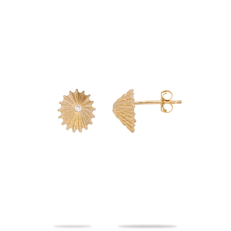 ʻOpihi Earrings in Gold with Diamonds - 10mm