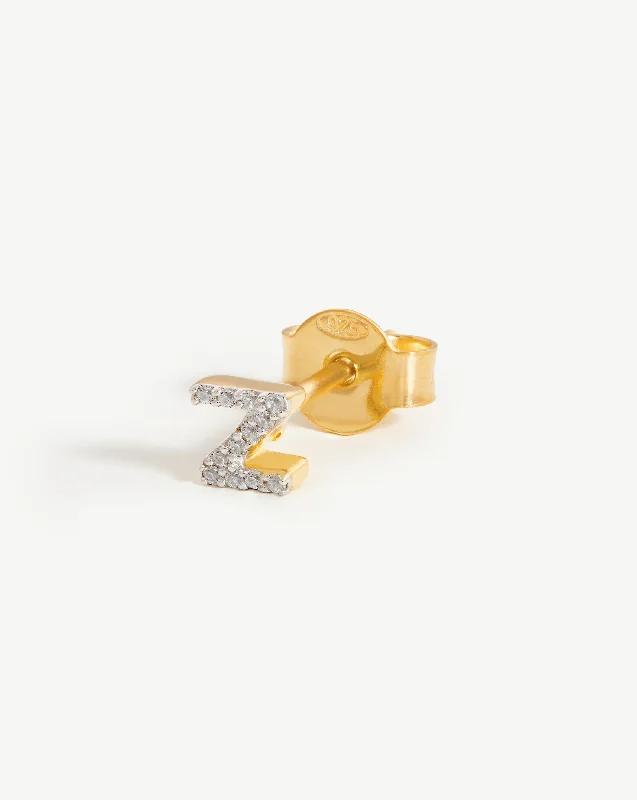 tiny star constellation bracelet Pave Initial Single Stud Earring - Initial Z | 18ct Gold Vermeil/Cubic Zirconia tiny star constellation bracelet Pave Initial Single Stud Earring - Initial Z | 18ct Gold Vermeil/Cubic Zirconia