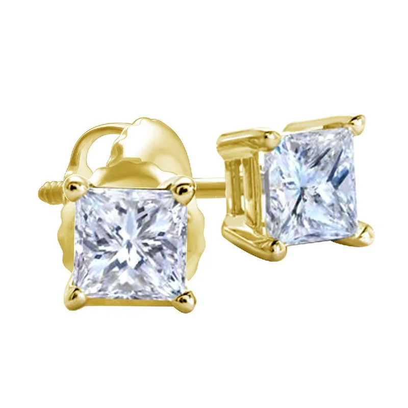 Premiere 1/5 CTW Diamond Stud Earrings in 14KT Yellow Gold