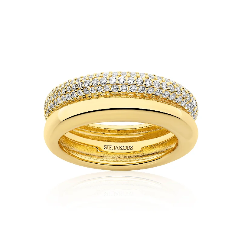vintage gold engagement ring Carrara Gold Plated Ring w. Zirconia