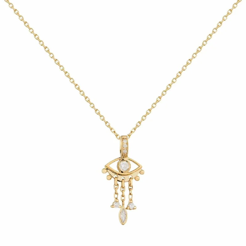 Small Diamond Eye & Dangling Details Necklace