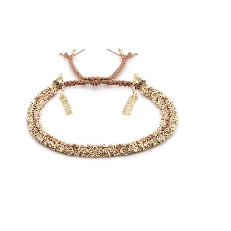 sterling silver arrow ring Beige Fringe Bracelet