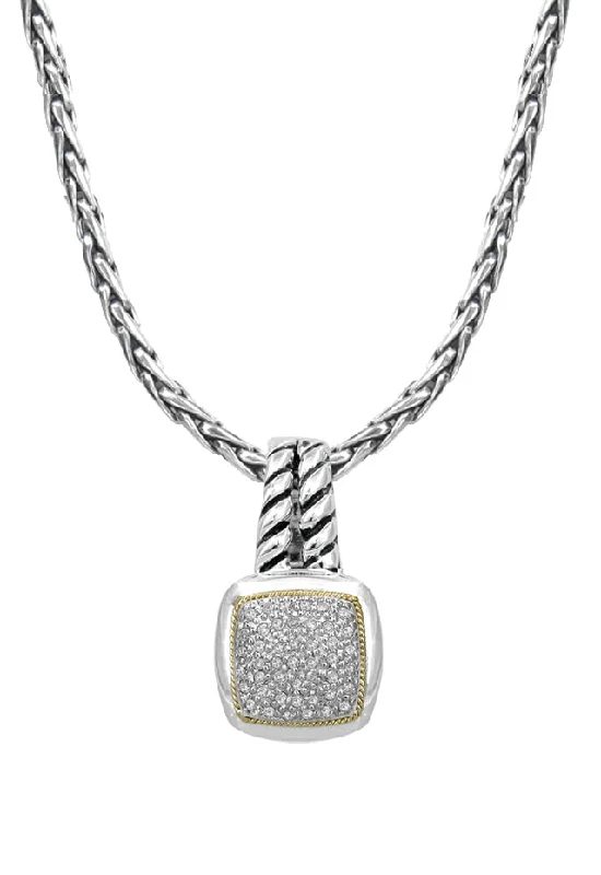 925 Sterling Silver Diamond Pave Pendant, 0.20 TCW