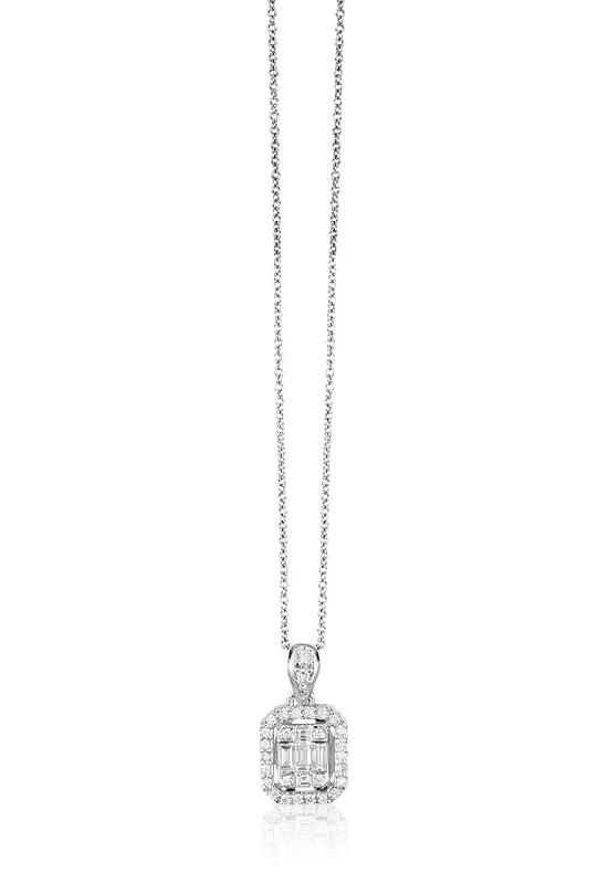 Classique 14K White Gold Diamond Pendant, 0.36 TCW