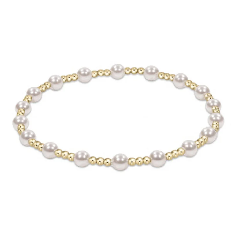 enewton Classic Sincerity Pattern 4mm Bead Bracelet - Pearl