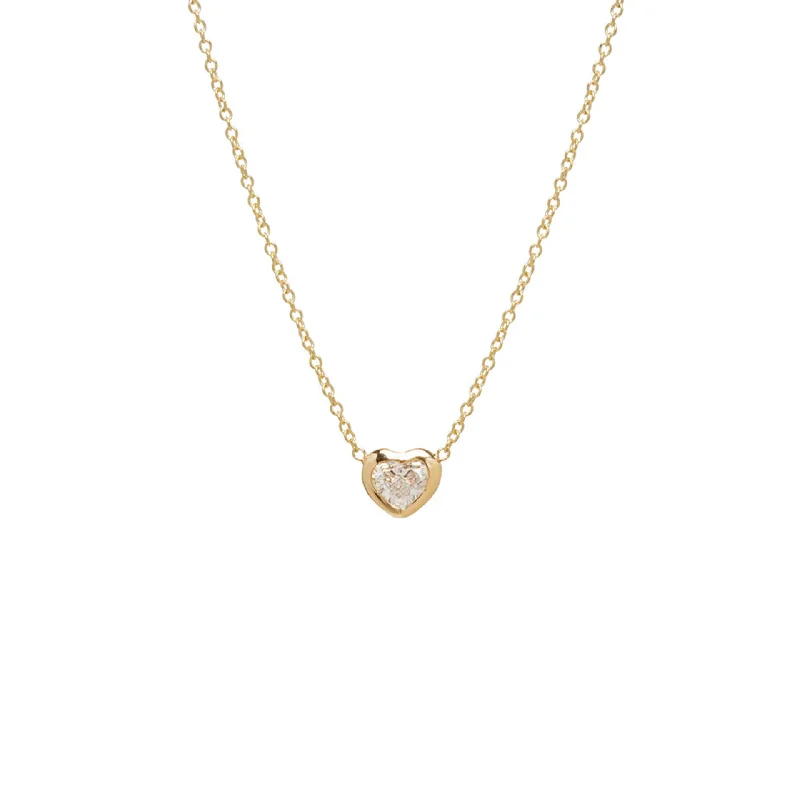 Floating Diamond Heart Necklace