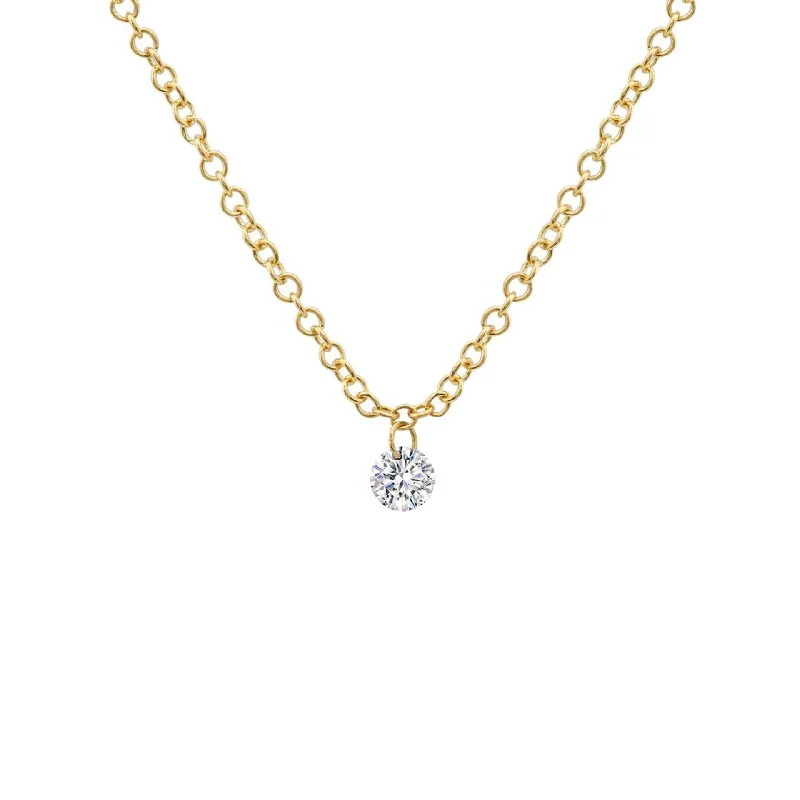 Floating Round Diamond Necklace