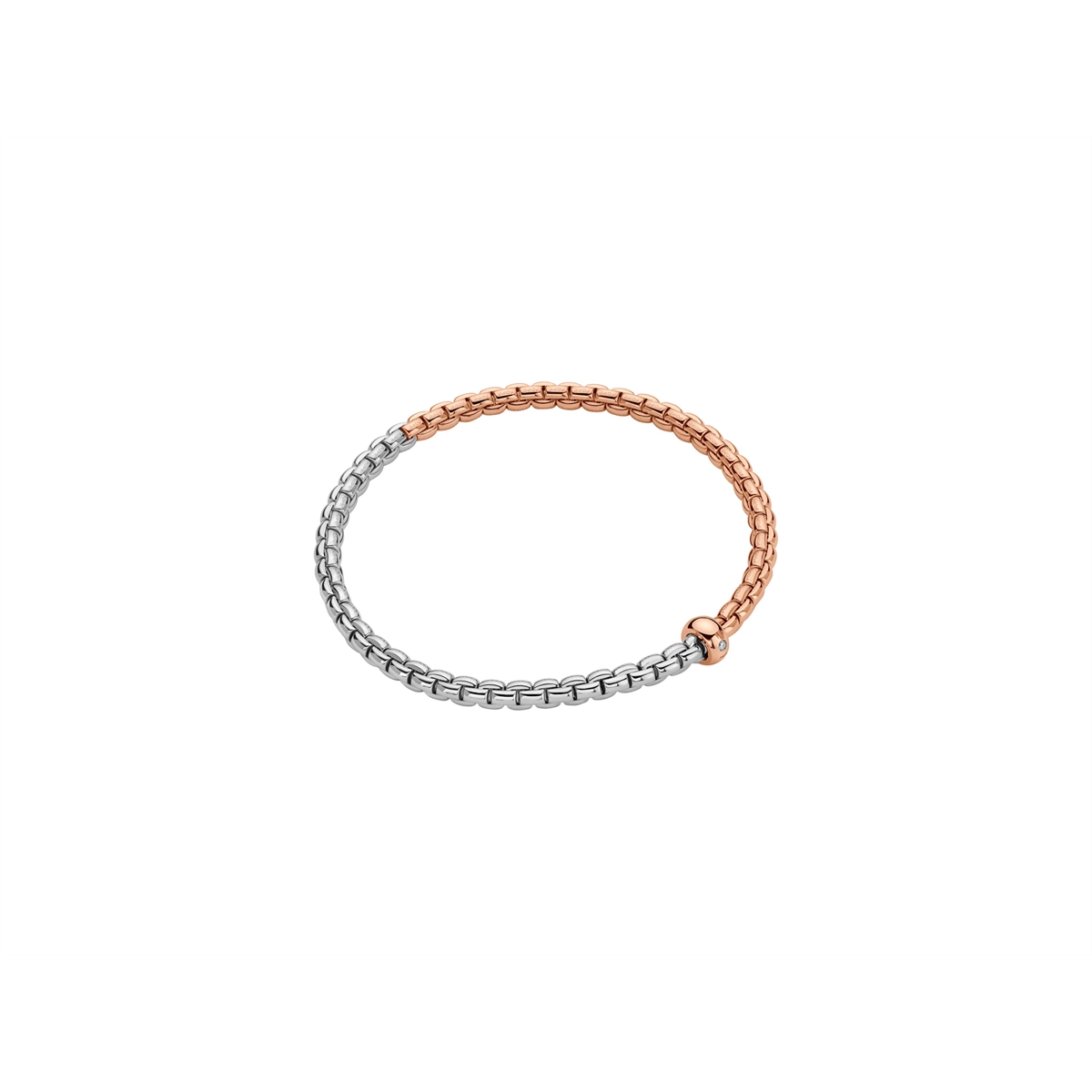 Fope 18K White and Rose Gold Eka Collection Diamond Bracelet