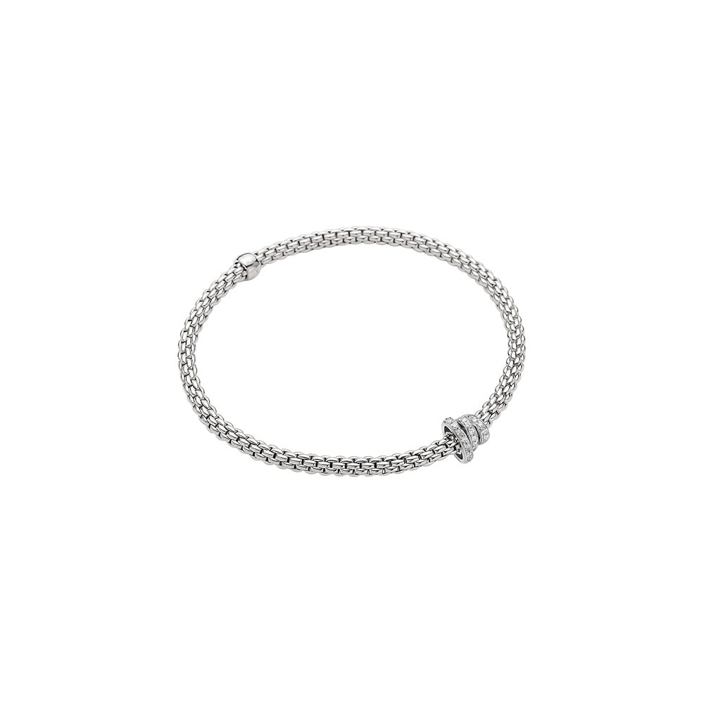 FOPE 18K White Gold Prima Collection Diamond Bracelet, Medium Size