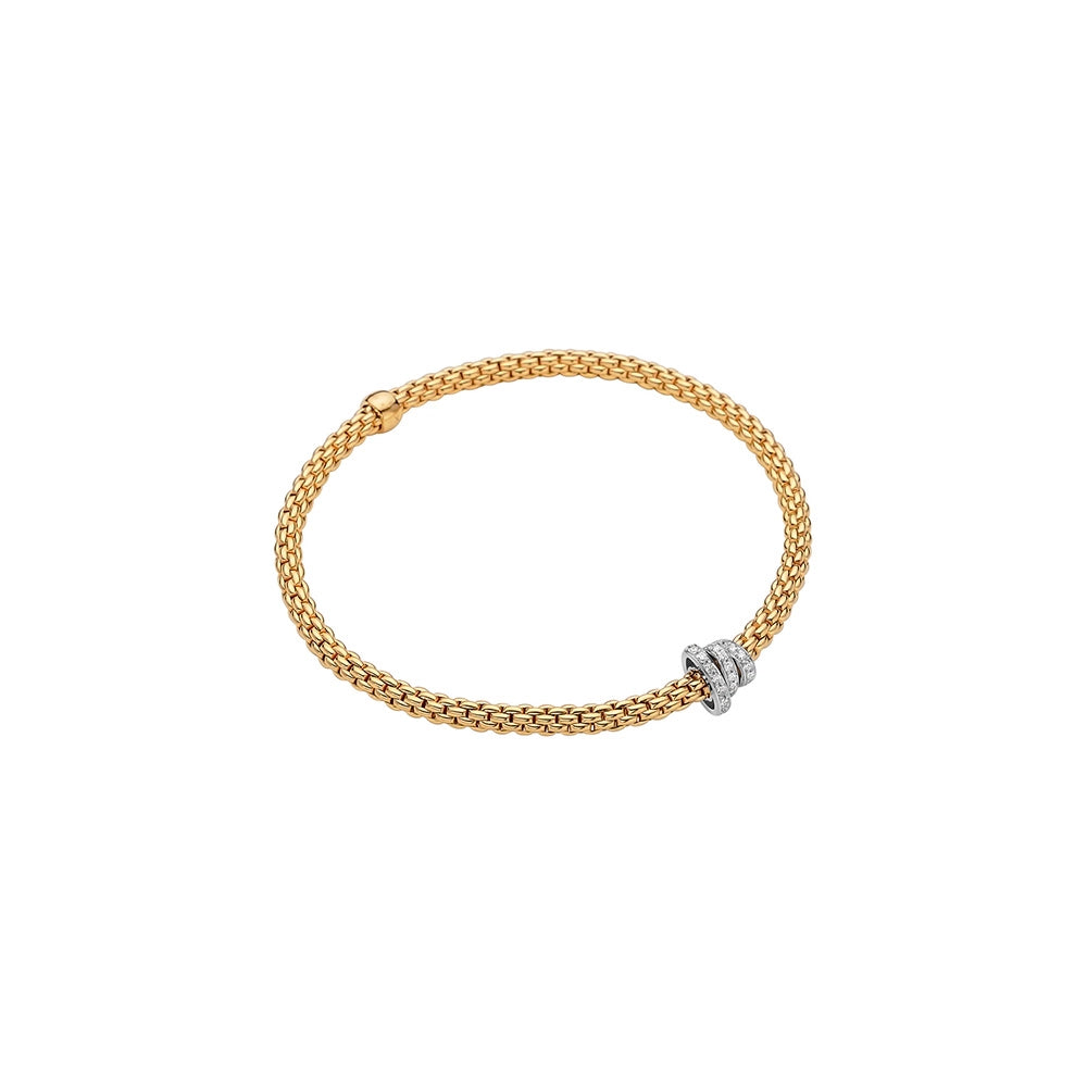 FOPE 18K Yellow Gold Prima Collection Diamond Bracelet, Medium Size