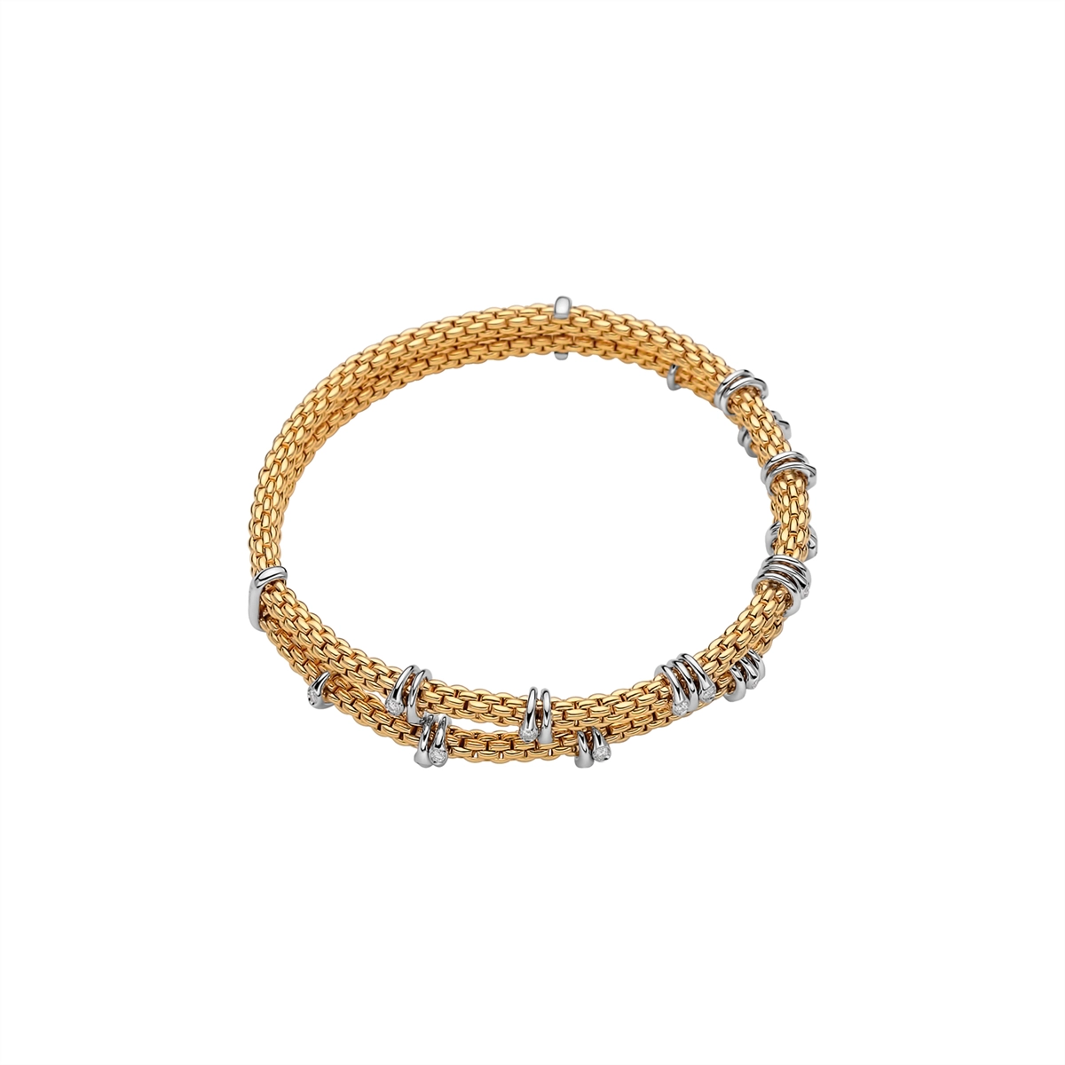 Fope 18K Yellow Gold Prima Collection Diamond Bracelet