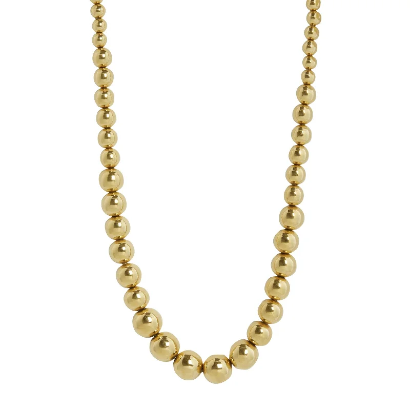 Short Gold Beads Necklace