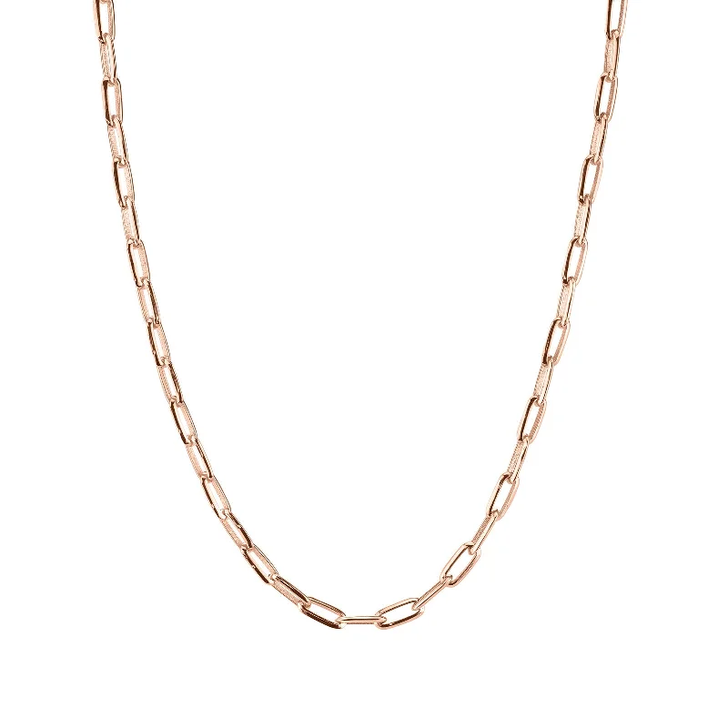 Signature Knife Edge Oval Link Chain - Rose Gold