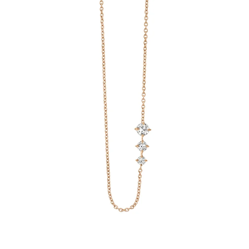 Triple Floating Necklace - Rose Gold