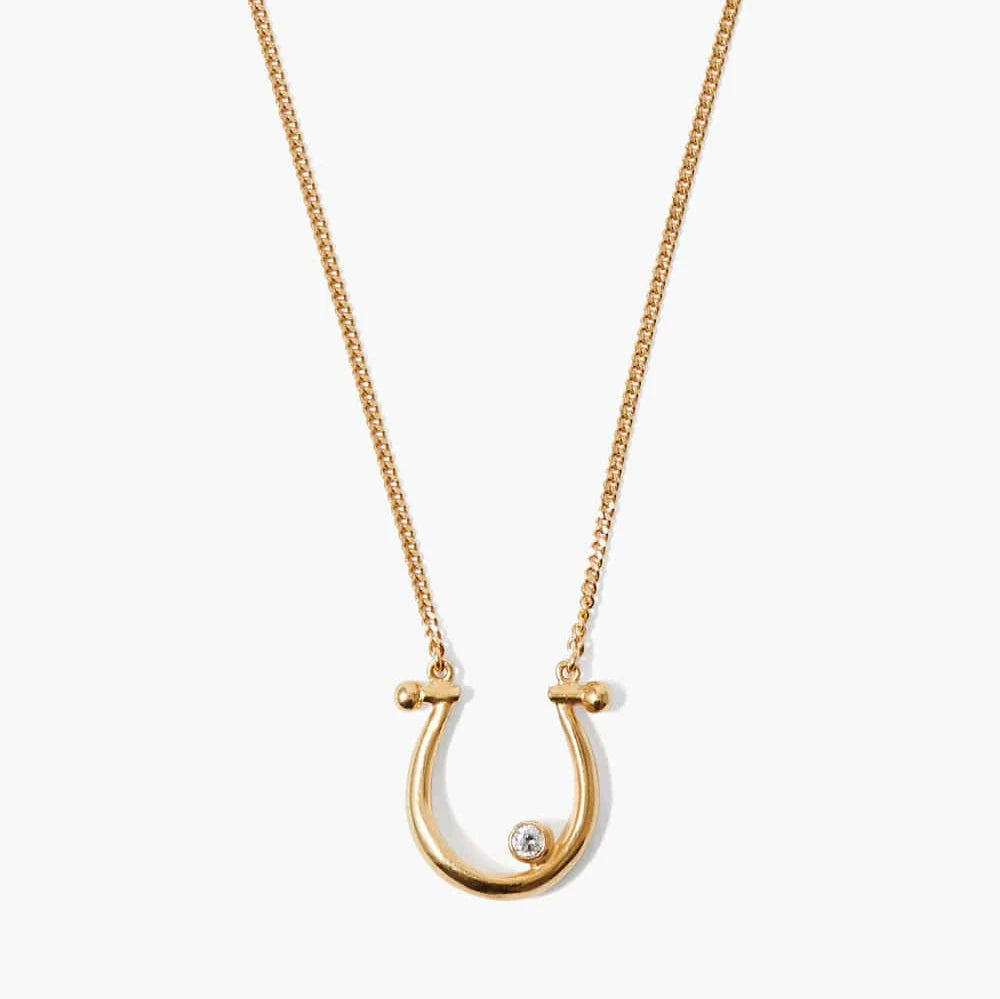 Diamond Horseshoe Necklace in Yellow Gold