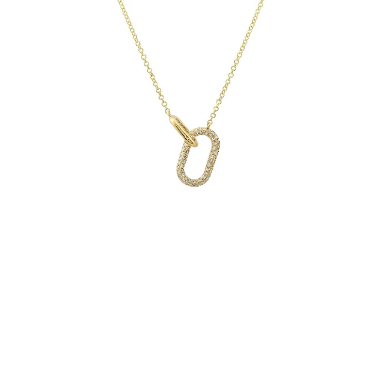 Oval Linking Pave Diamond Necklace