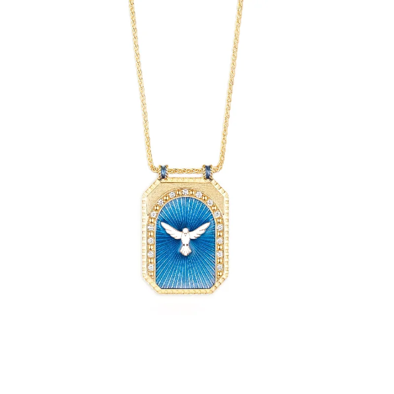 sapphire princess cut ring Peace Enamel Scapular Necklace