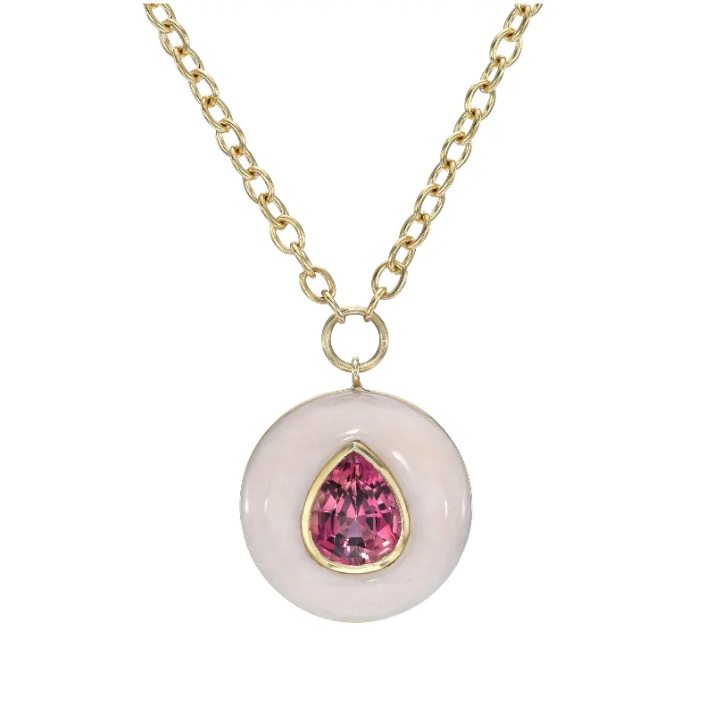 One-Of-A-Kind Pink Tourmaline Lollipop Pendant Necklace