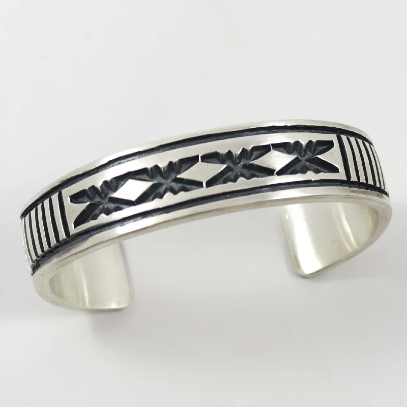 sterling silver charm anklet Stamped Silver Cuff