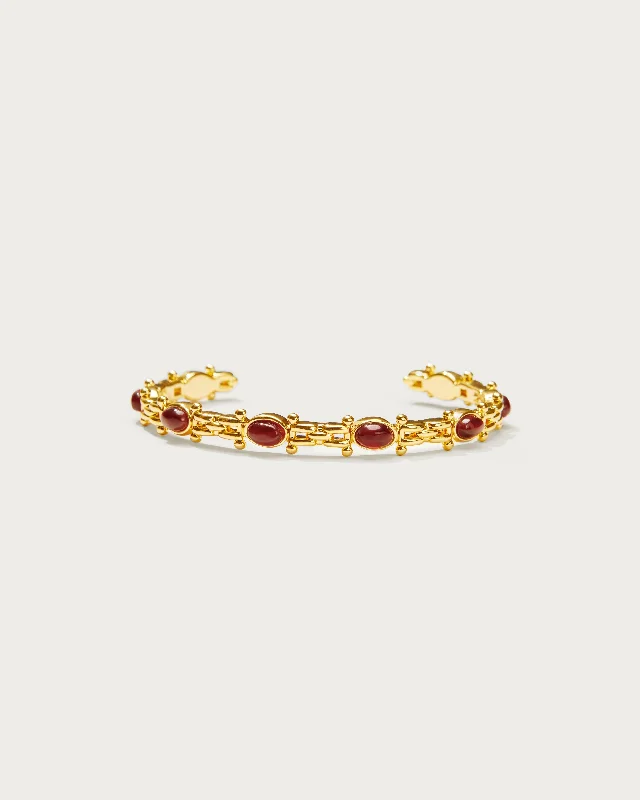 gold daisy stud earrings Tess's Treasure Carnelian Bangle