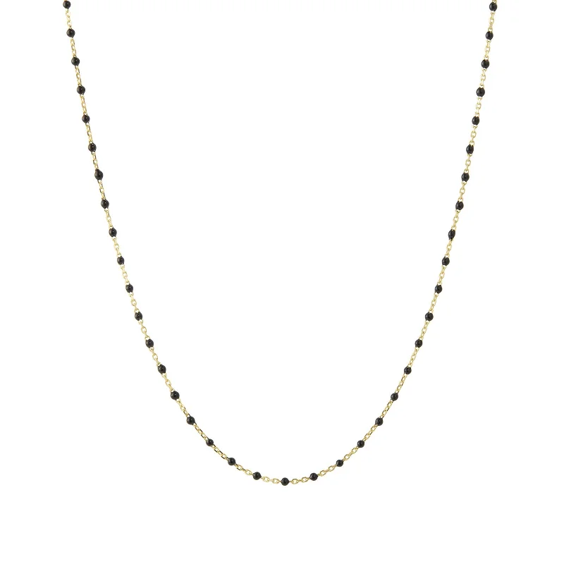 16" Onyx Tiny Dot Chain Necklace